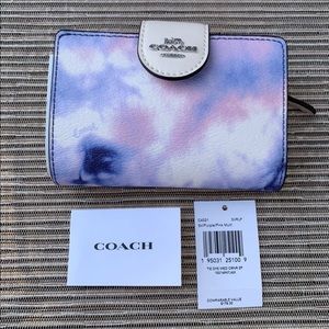 COACH Medium Corner Zip Wallet With Tie Dye Print